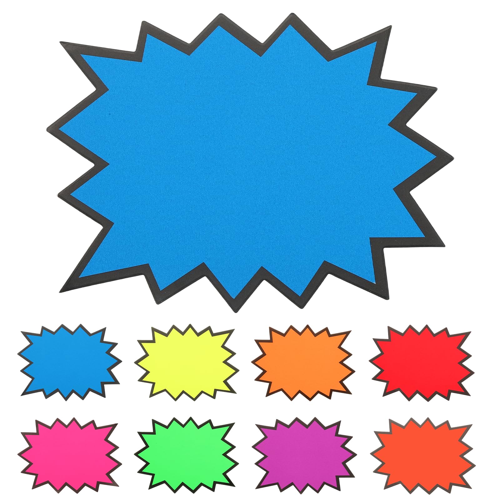 PATIKIL 80Pcs Burst Labels, 7 x 5.5 Fluorescent Neon Signs Price Tags Stickers Large Sale Sticker for Retail Store Market Business Garage Sale, Multicolor