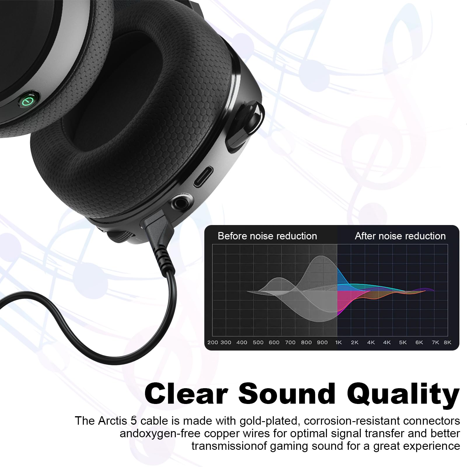 Arctis 3 Cable De Repuesto Para Steelseries Arctis 7, Arctis | Meses