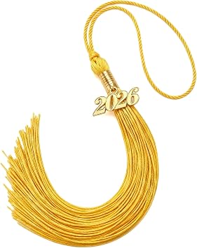 2026 Graduation Tassel Gold - Cap Tassel for Graduation Decoration Craft Accessory with Gold 2026 Tag and Hanging Cord Gift