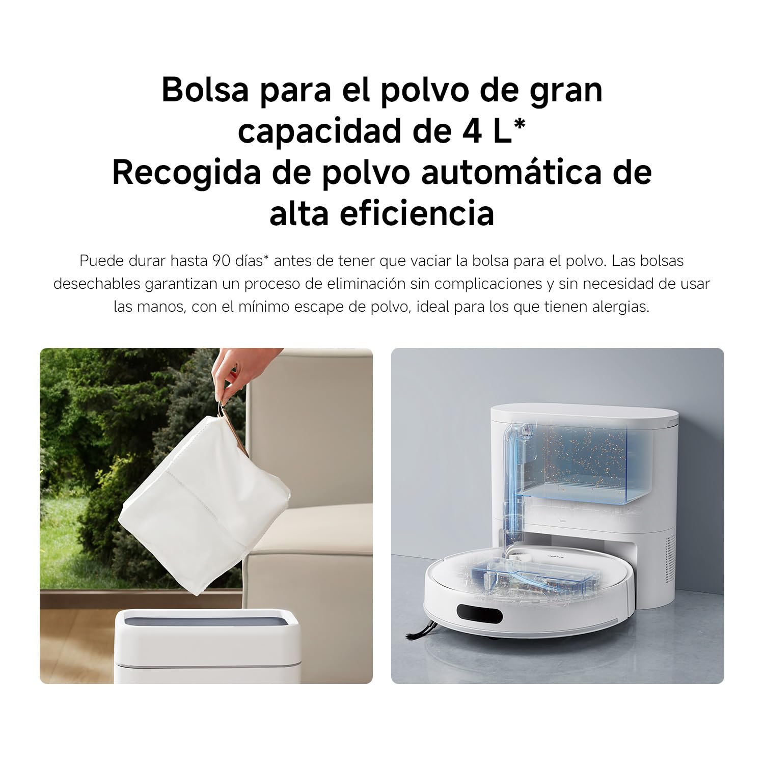 XIAOMI Robot Aspirador H40, 10000Pa Succión Robot Aspirador y Fregasuelos,Navegación Láser LDS Aspirador Robot,180 Min de Autonomía, Control por Voz/App, para Pelo de Mascotas y Suelos Duros