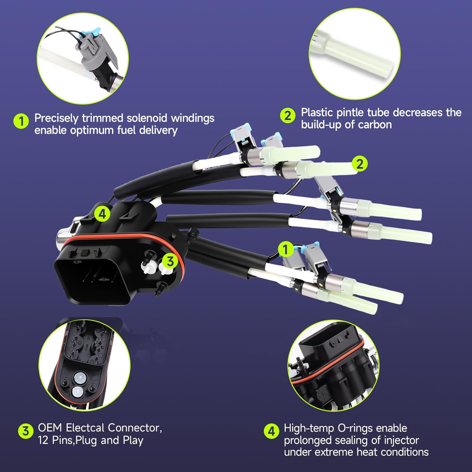 FJ503 Spider Fuel Injectors 6 Cylinder Compatible with Chevy GMC Isuzu Astro Blazer Express 1500 Silverado Jimmy Safari Savana Sierra Sonoma V6 4.3 FJ10565 19210688 12568332