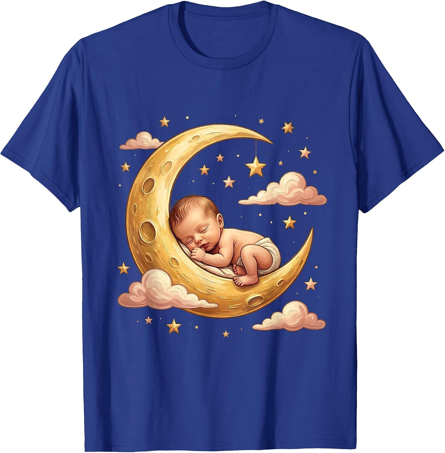 Crescent Moon Nursing Baby Breastfeeding Illustration T-Shirt image 5
