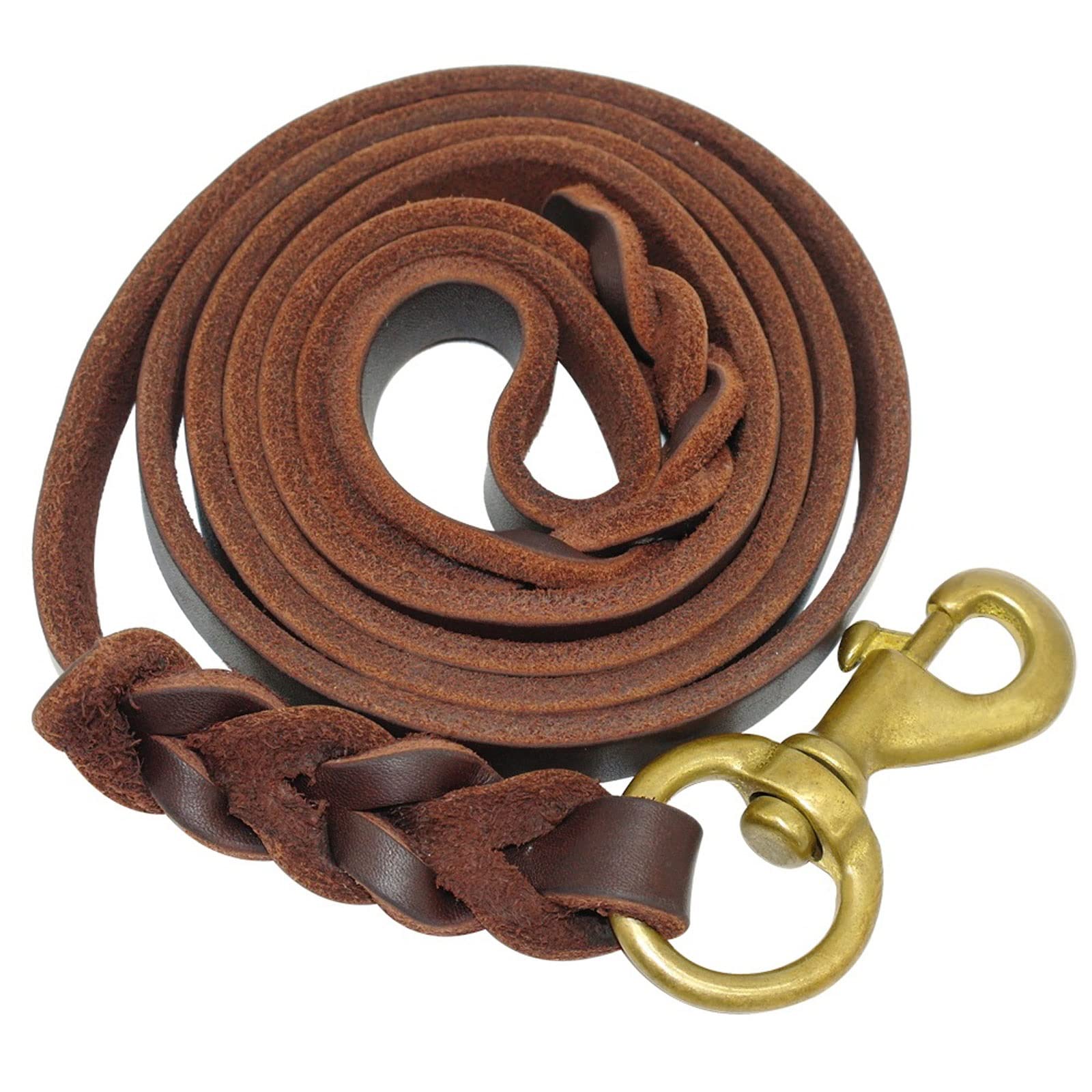 XIANGFAGS Correa Perro Correa de Cuero Trenzado for Perros, Correa de Entrenamiento for Caminar for Mascotas, Correa for Perros medianos y Grandes, clicker de Entrenamiento for Perros de Regalo