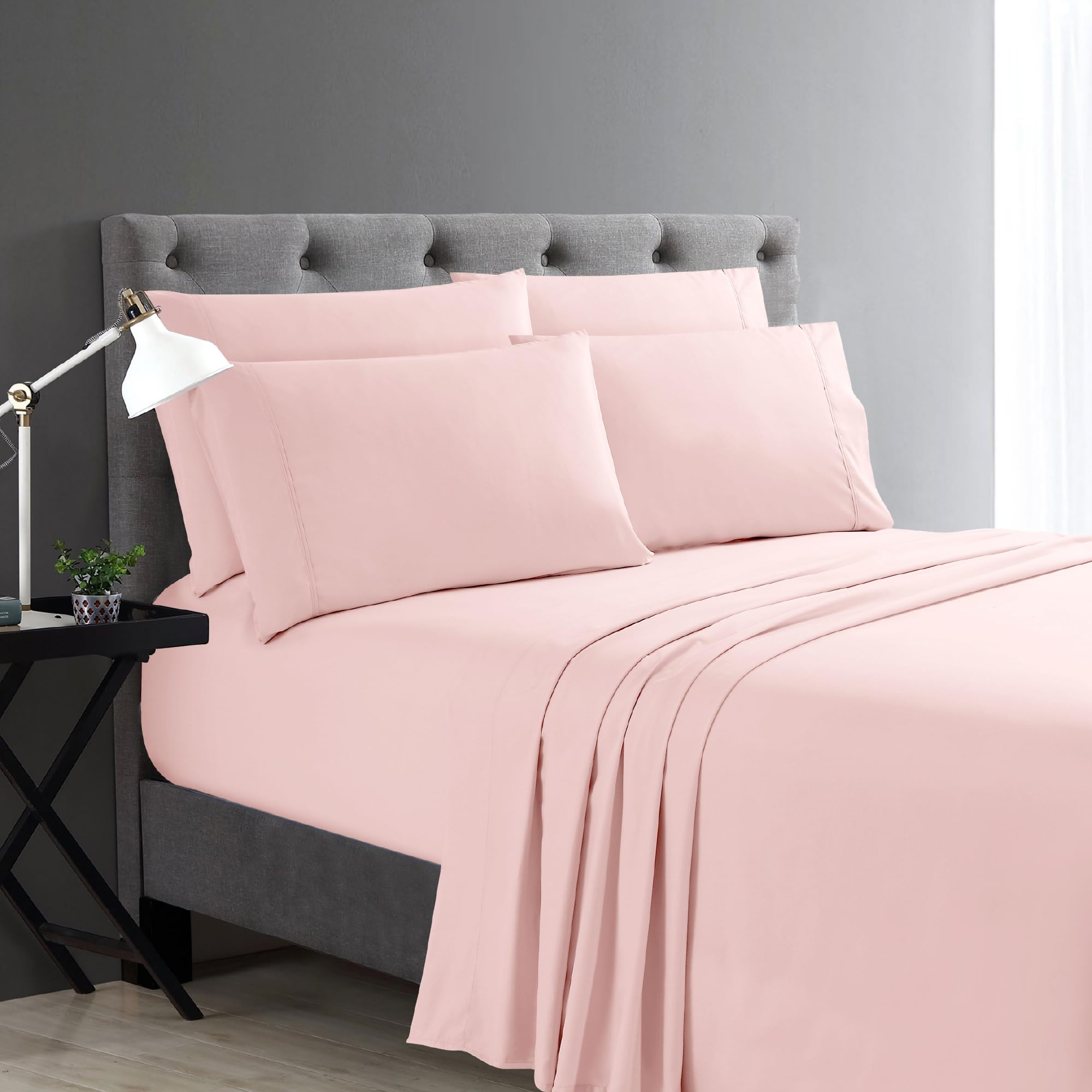 Cathay Home Cal King Sheet Set, Micro Caress 90GSM, Blush