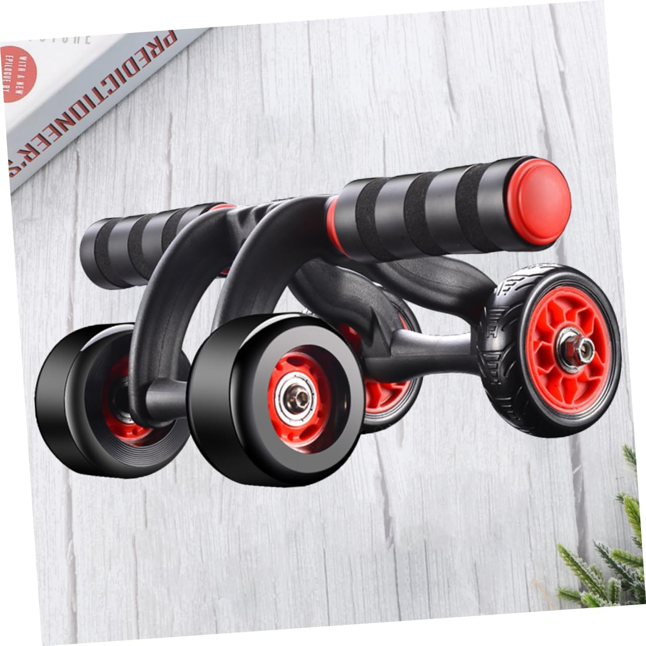 YARNOW 1Pc Automatic Spring Back Abdominal Muscle Wheel Mute Fitness Roller with Knee Mat Wheel Design for Home Use Non Slip Handles for Muscle Building and Calorie Burning