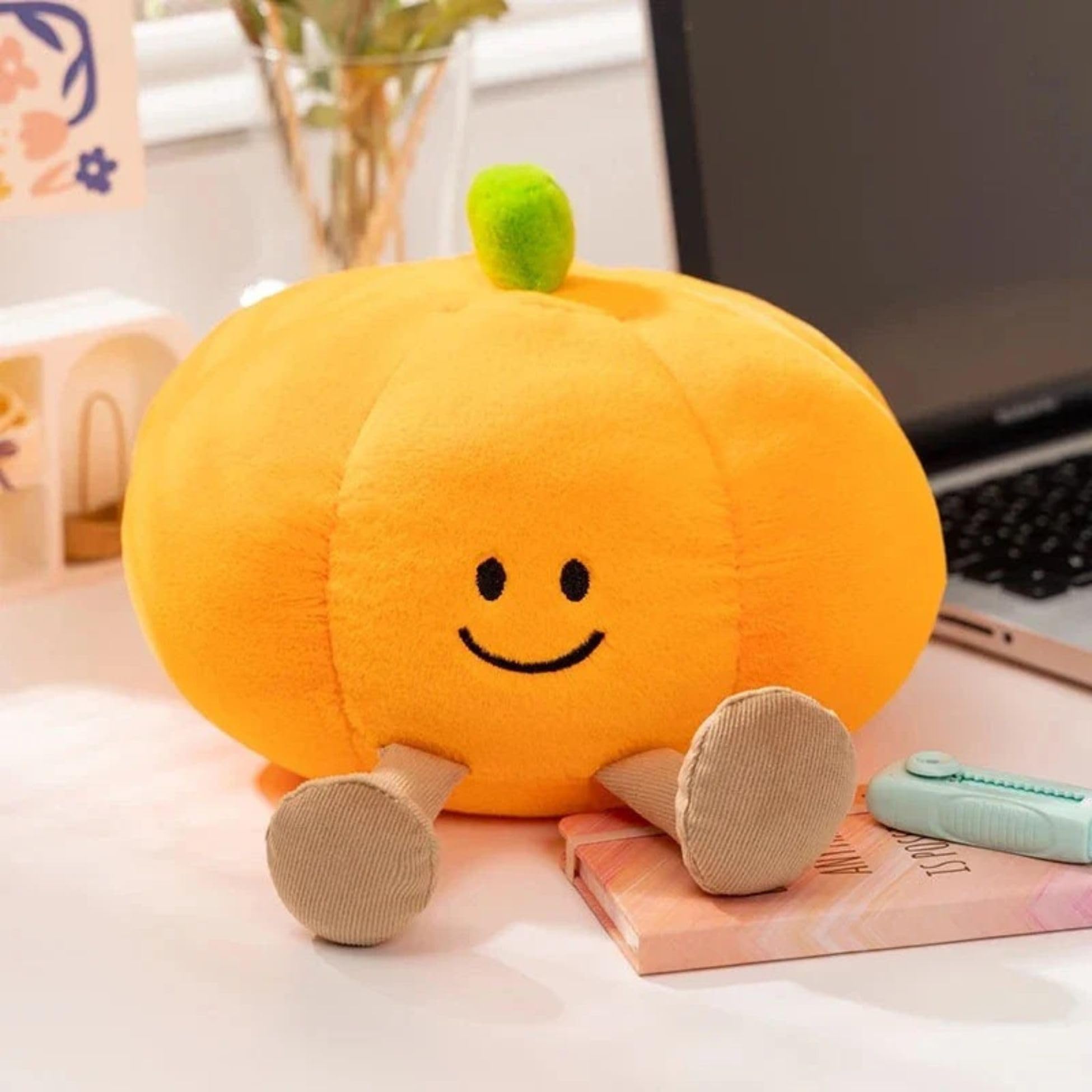 Tickles Smiling Pumpkin Soft Stuffed Plush Halloween Toy for Kids Boys & Girls Birthday Gift (Size: 30 cm, Color: Orange)-image-13