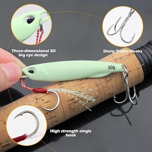Vista 9 de Fishing Jigs Metal Fishing Spoons Lures, Blade Bait Spinner Long Casting Jigging Spoon Lure Vertical Hard VIB Swimbait for Walleye Bass Trout