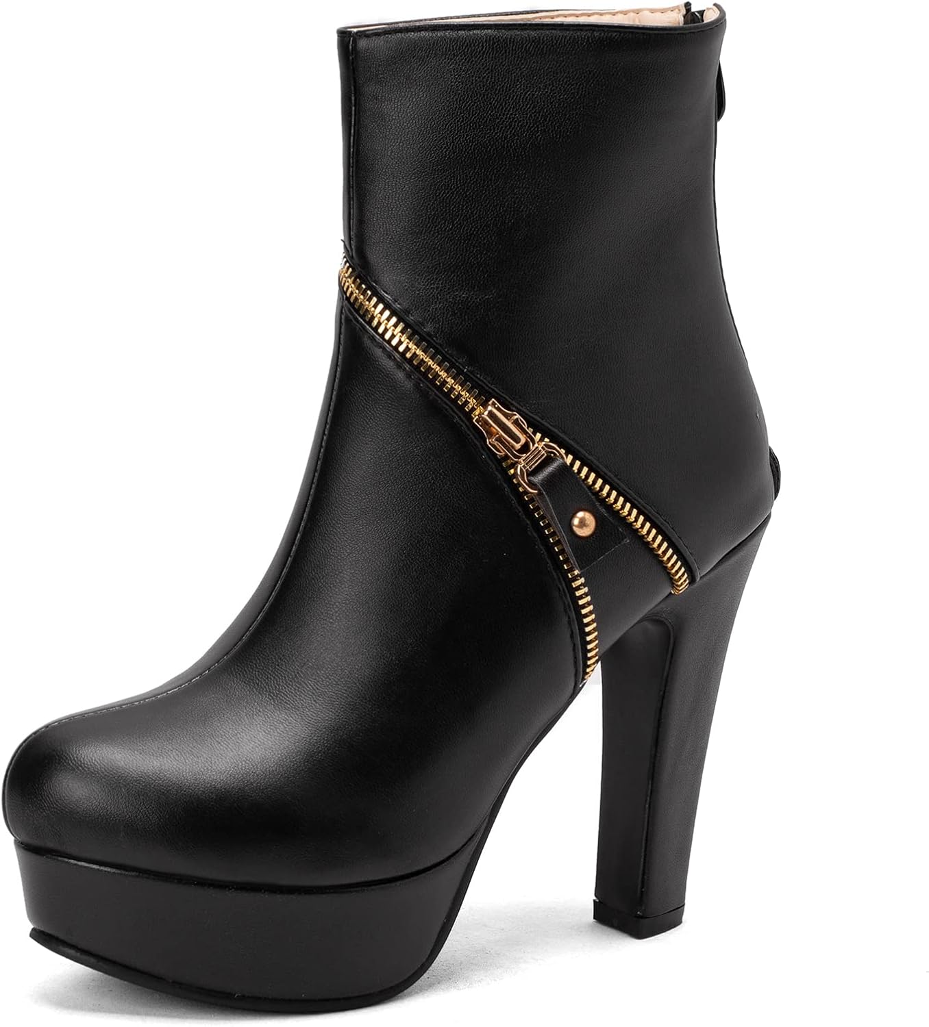 Diuniarza Bottines Pour Femme à Bout Rond Et Plateforme à Talons Hauts