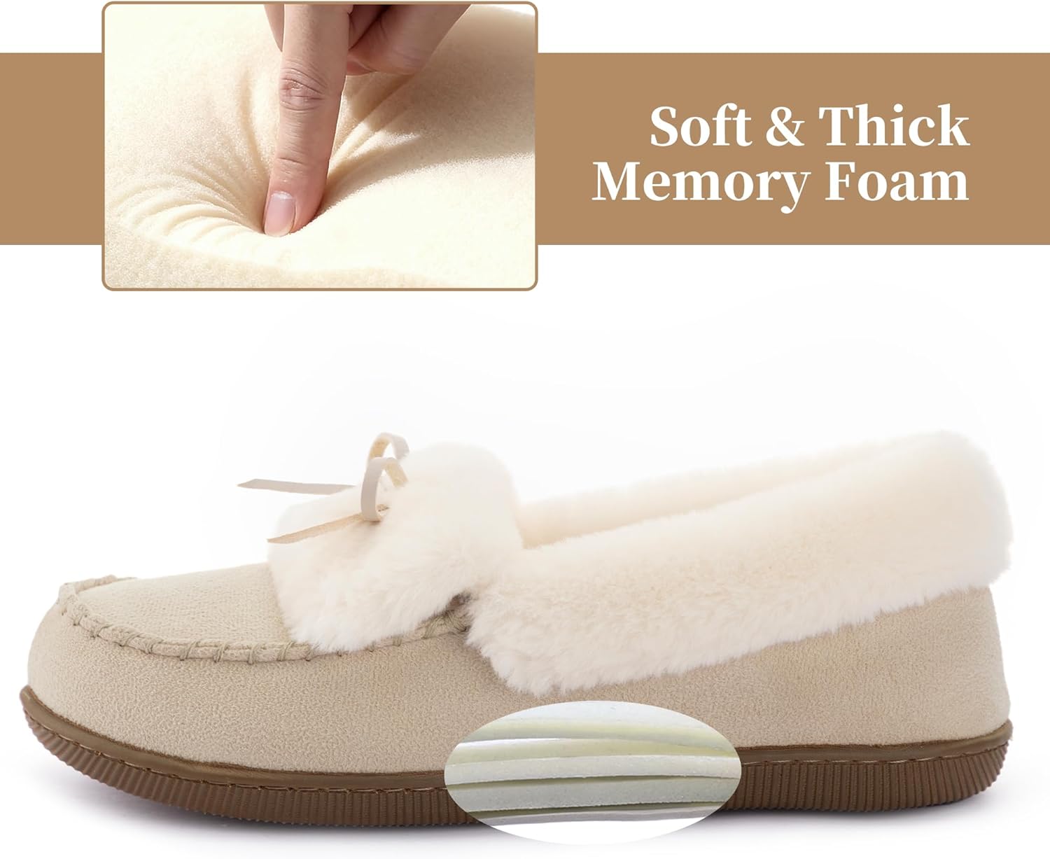 RockDove Women's Faux Fur Lined Micro Suede Moccasin Slipper - Image 5