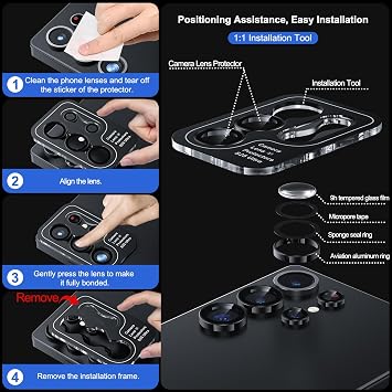 WSKEN Samsung Galaxy S25 Ultra Camera Lens Protector - [Keep Original Shooting] Unbreakable Ultra HD 9H Tempered Glass Camera Screen Protector Metal Ring Cover Film 5G Accessories Titanium
