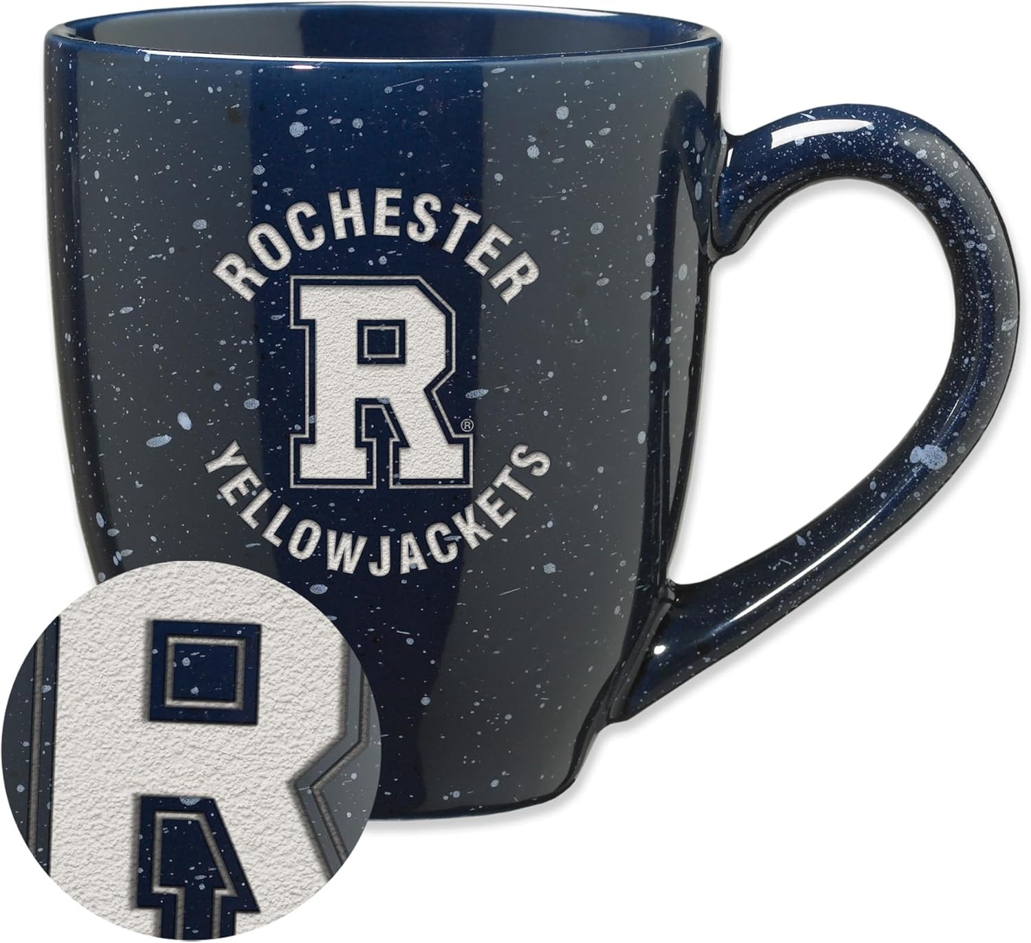 Rico Industries NCAA 16 oz Team Color Laser Engraved Speckled Ceramic Coffee Mug (P, Q & R Schools)