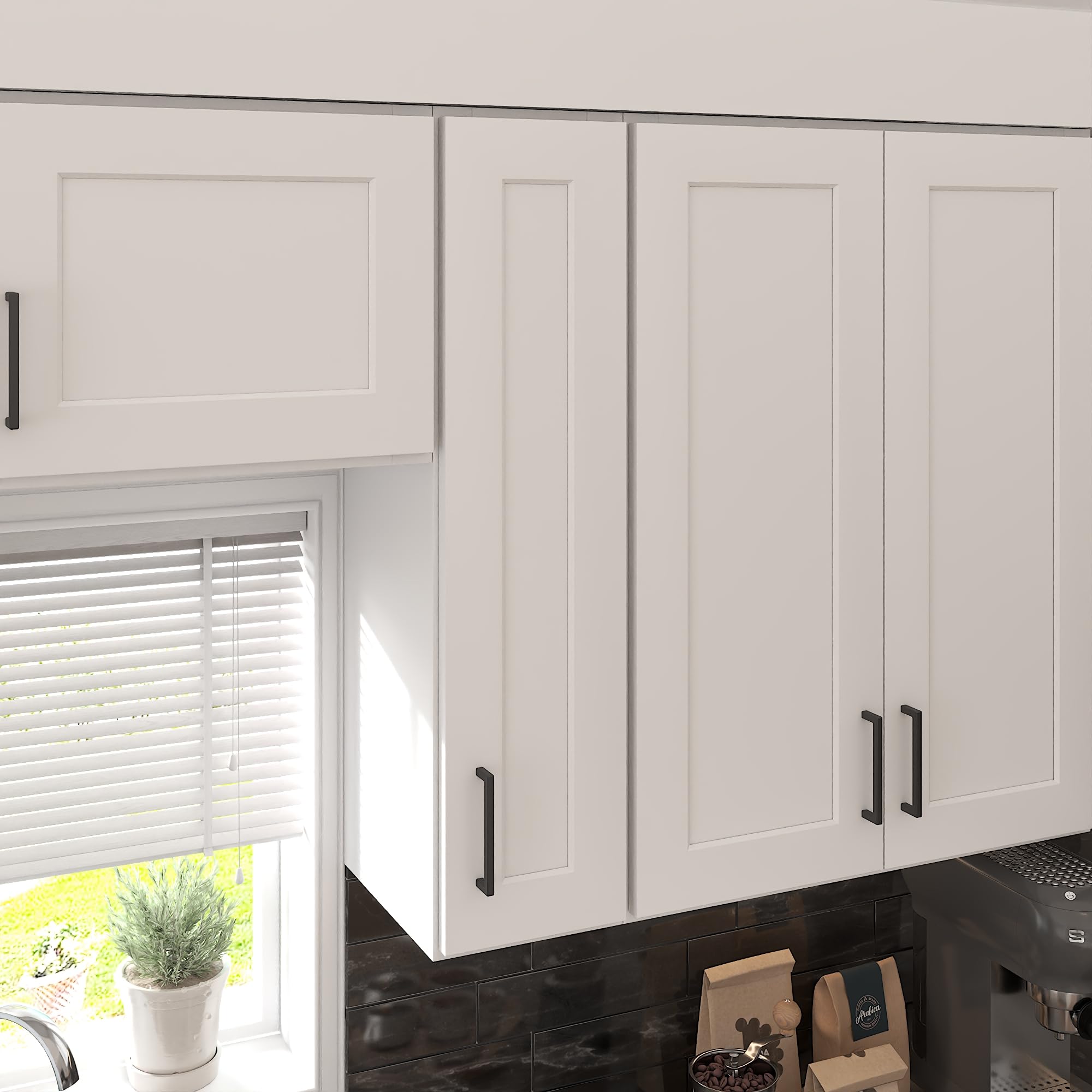 Furinno Shaker 3-Tier Wall Kitchen Cabinet, 1-Door, White