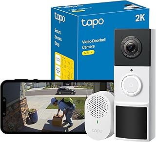 Tapo D210 Wireless Doorbell with 2K Camera, Waterproof Outdoor WiFi Video Doorbell, Smart Motion Detection, Night Vision, …