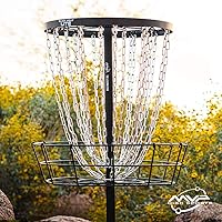 Vista 6 de MVP Disc Sports Black Hole Lite, cesta portátil de 24 cadenas con disco para básquet y golf