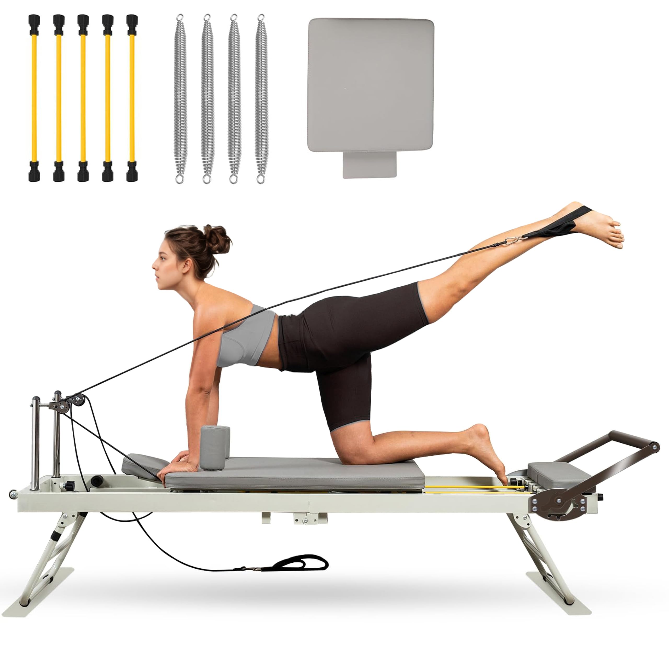 Amazon.co.jp: Habetove 折りたたみ式ピラティスリフォーマーマシン