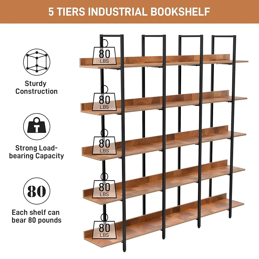 Amazon.com: JIVOIT Vintage Industrial Style 5 Tier Open