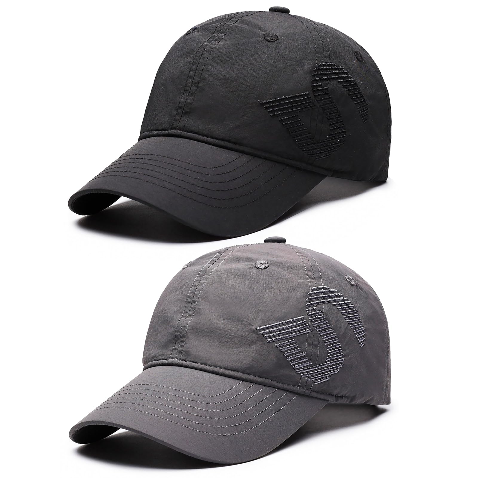 TAGVO 2er-Pack Baseball Cap Herren Dame-Atmungsaktive Schnell Trocknende Sommerkappe mit Breitem Schirm für Outdoor Sport
