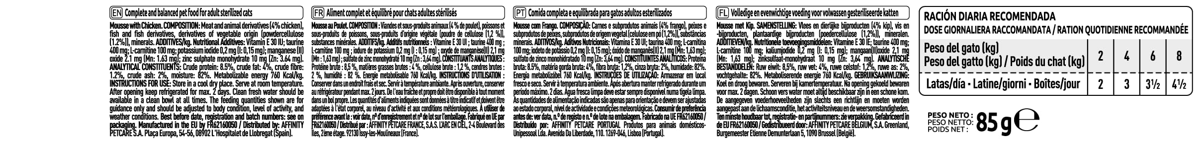 Ultima Fit & Delicious Comida Húmeda para Gatos - Mousse con Pollo: 24 latas de 85g