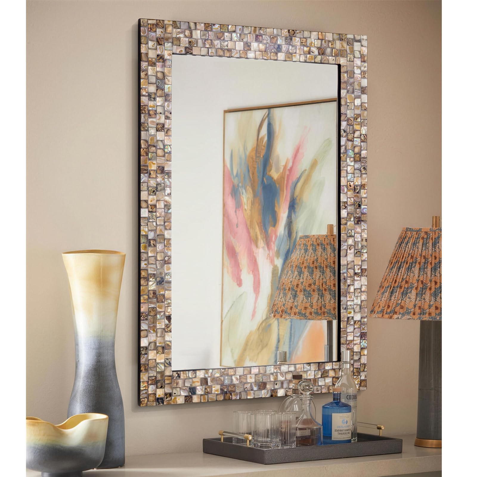 Amazon.com: Large 36''x24'' Bathroom Mirror with Mosaic Frame
