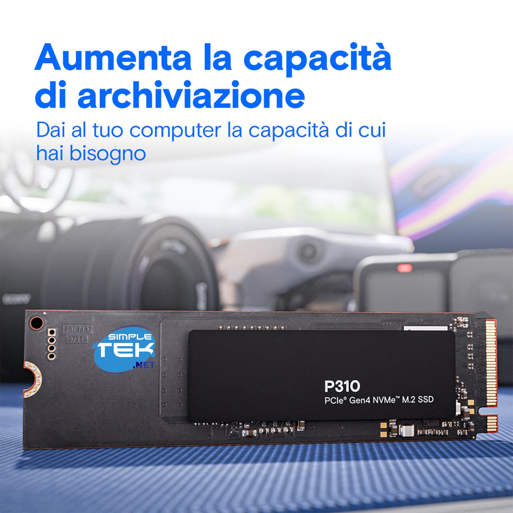 SIMPLETEK - Disques SSD M.2 NVMe PCIe 4.0 de 1 To - Format 2280 - jusqu'à 7 100 Mo/s - Disque SSD interne Gen 4 - P310