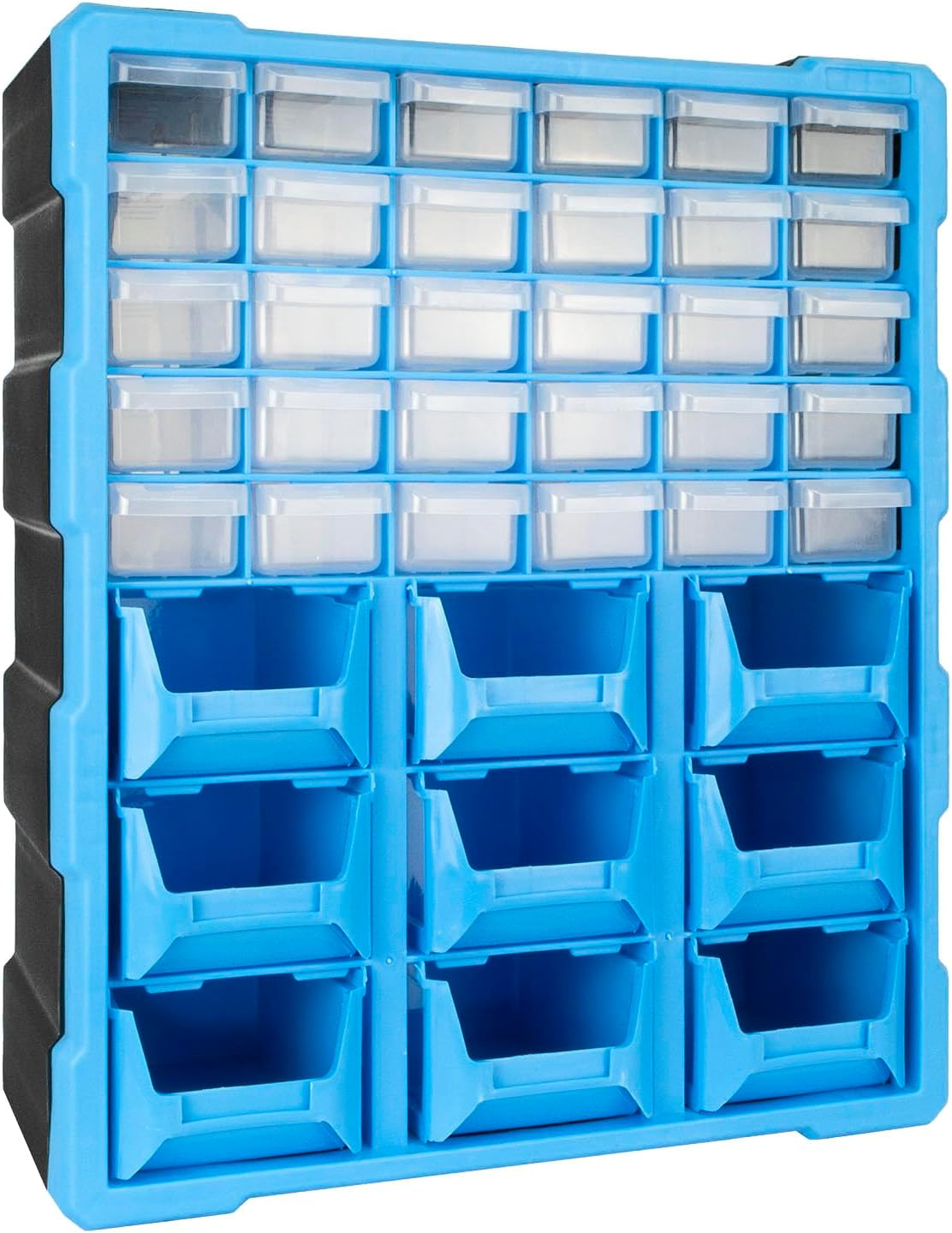 TekBox DIY Tool Bits Storage Organiser Unit - Workshop Parts Craft Box Cabinet Mixed Drawers and Tubs