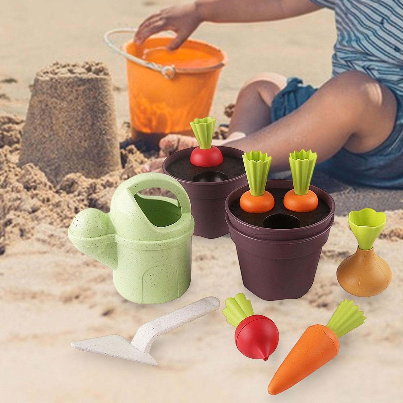 Kit Jardinage Enfants Sharplace - 6 Outils En Métal Avec Manche Bois | Jouet éducatif Extérieur 3+ Ans