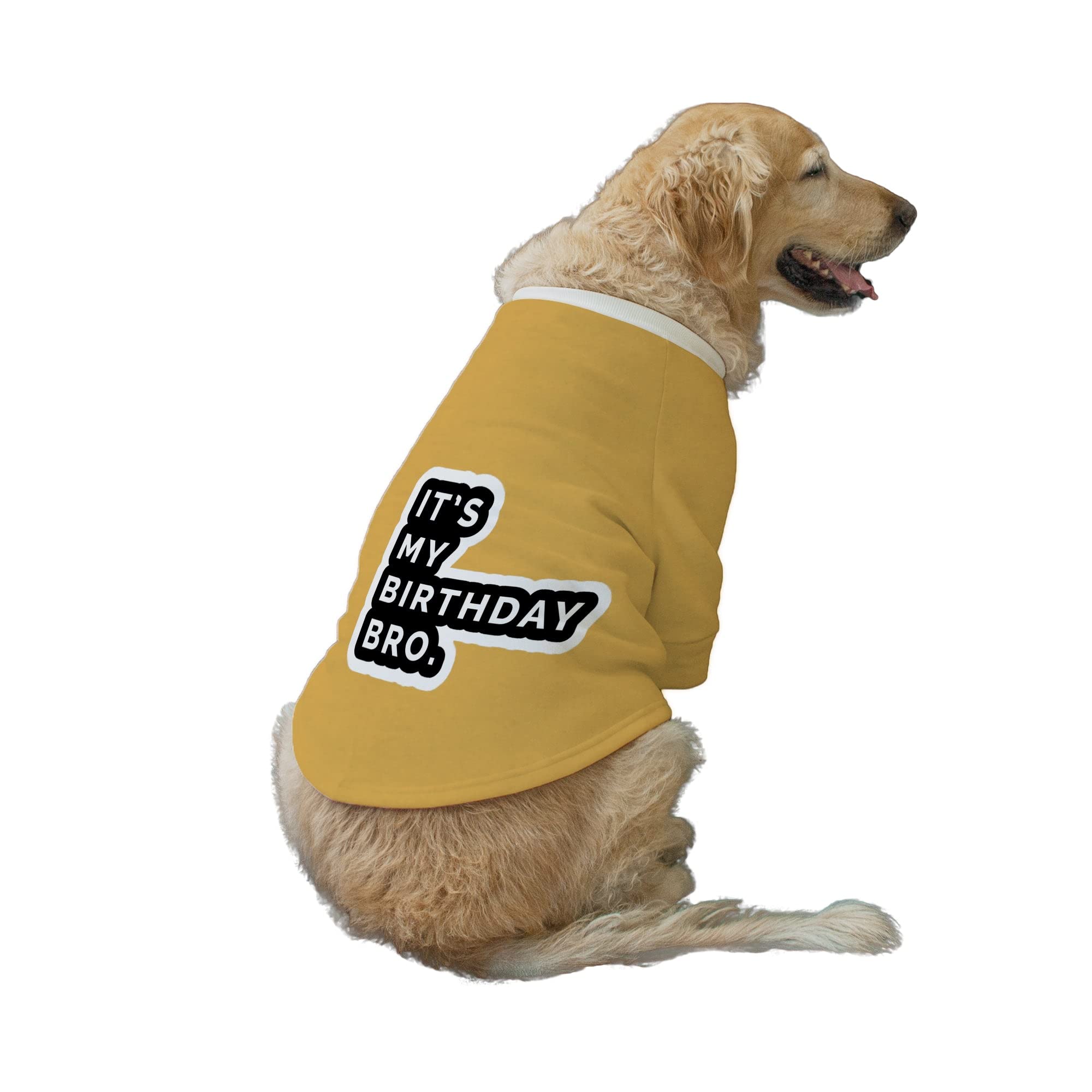 Ruse Its My Birthday Bro Printed Round Neck Full Sleeves Technical Dog Jacket/Coat for Dog Clothes Winter Apparel Gift for Dogs/Yellow/XS (B09Q8LRYVV) Amazon Price History, Amazon Price Tracker