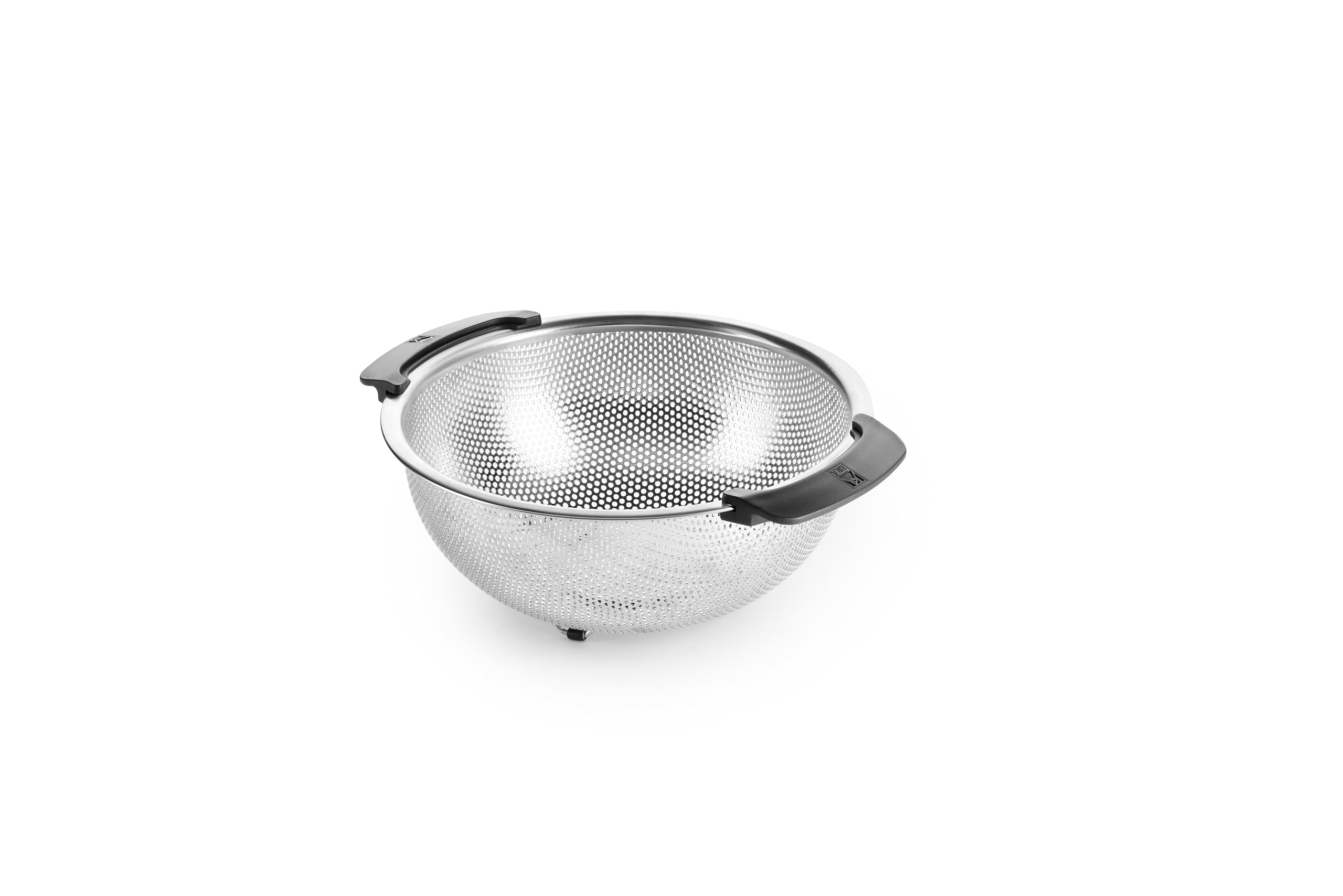 BRA 22 cm großes Abtropfsieb, aus Edelstahl 18/10, präzise Mikroperforationen für einen schnellen Abfluss, erhöhter Boden, glatte Oberfläche, spülmaschinenfest