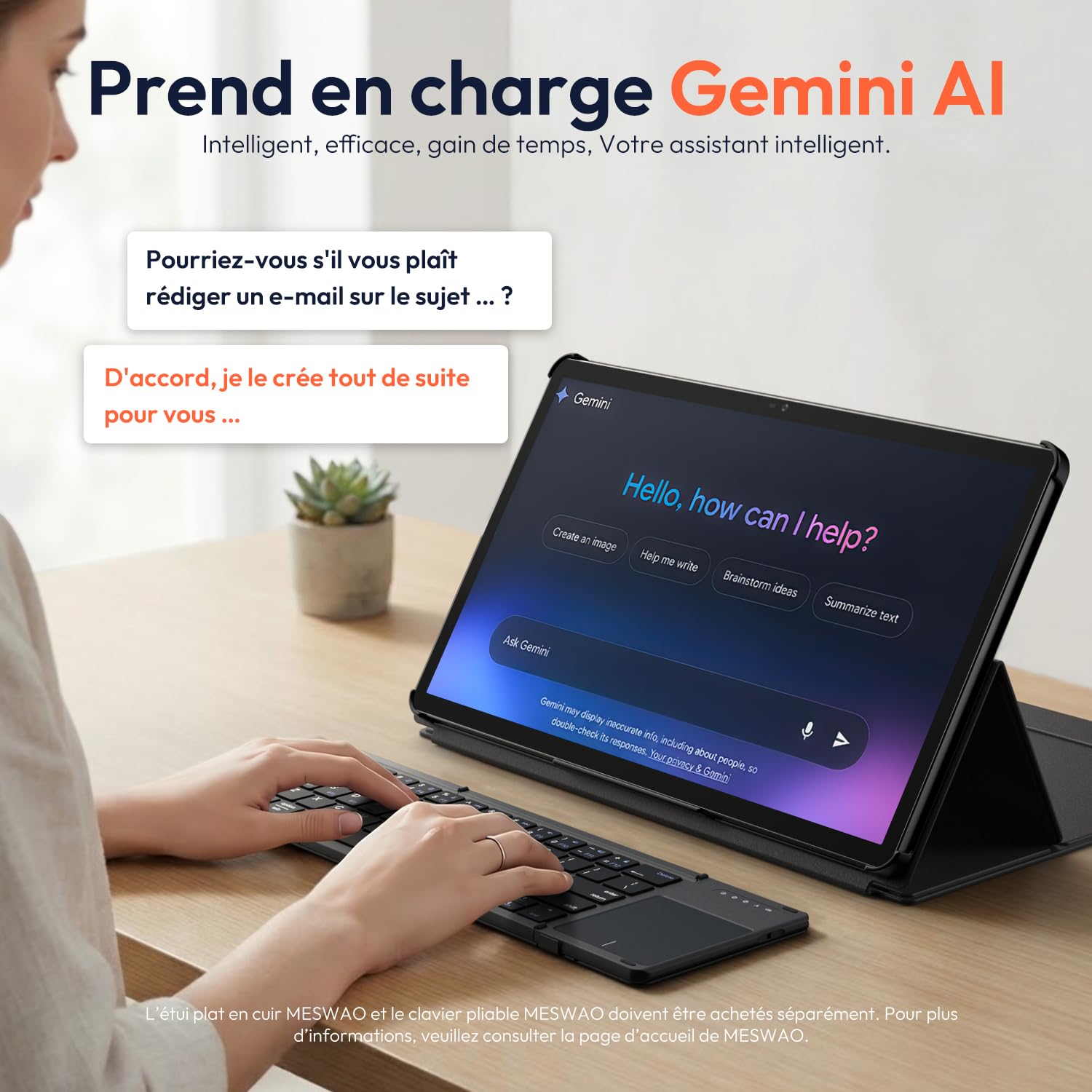 MESWAO Tablette 15,6 Pouces Grand écran pour multitâche et productivité