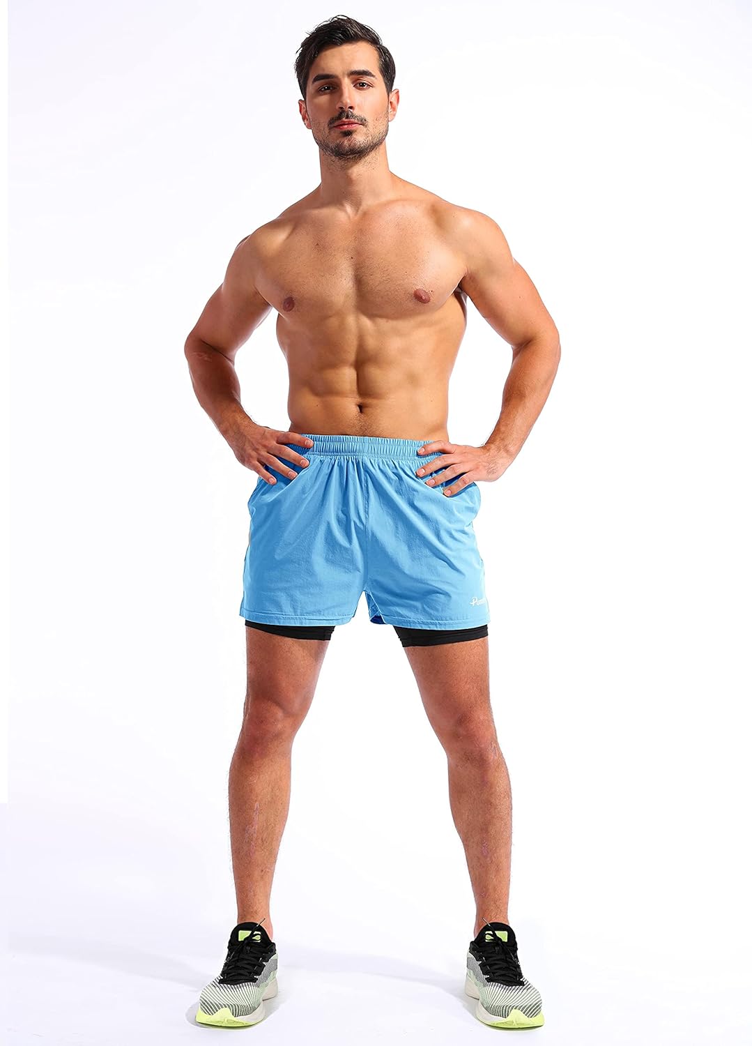 Pudolla Men’s 2 in 1 Running Shorts 5" Quick Dry Gym Athletic Workout Shorts for Men with Phone Pockets - Image 6