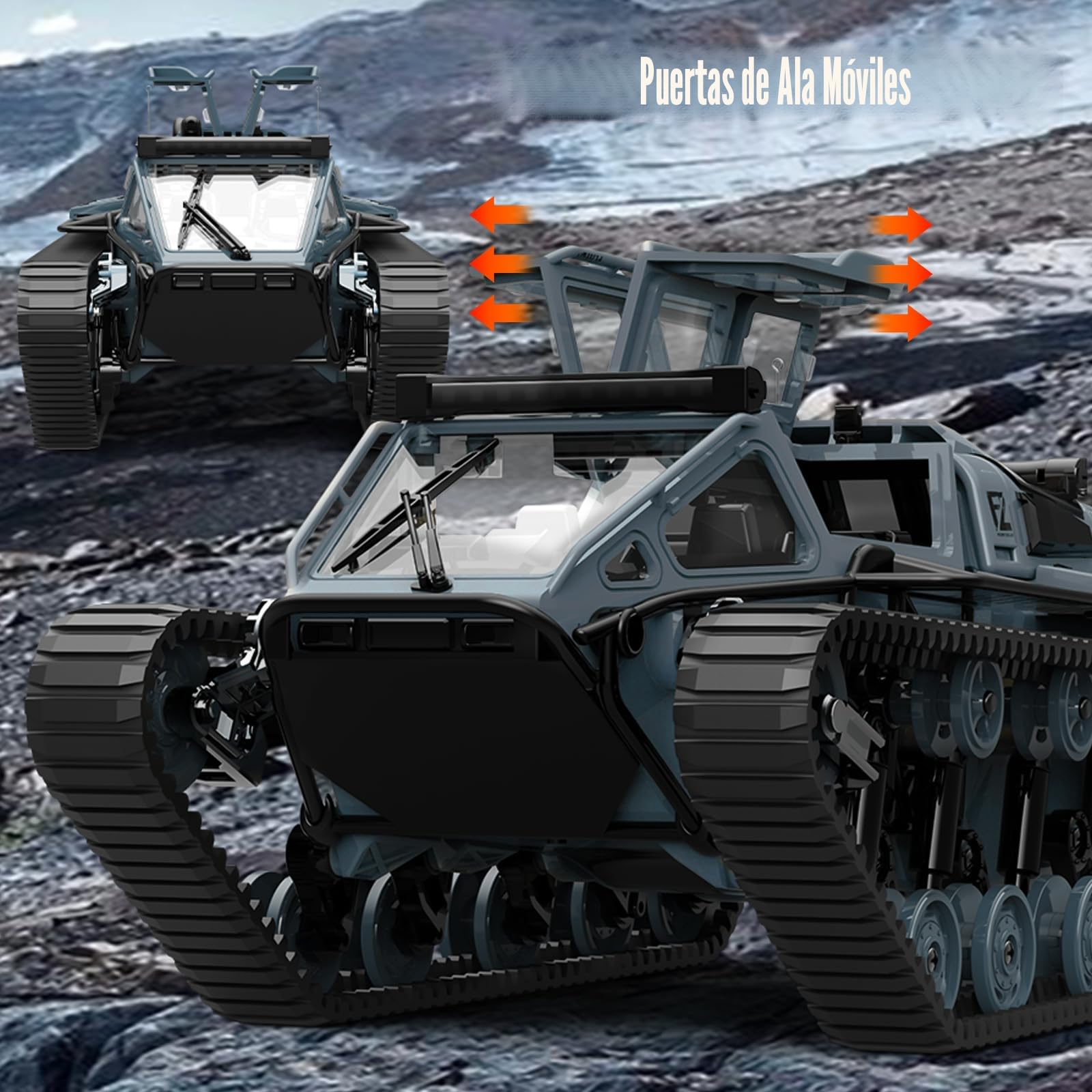 Mostop Tanque Teledirigido 1/16 Militar RC Crawler 2.4 GHz 360° Giro 2 Baterías