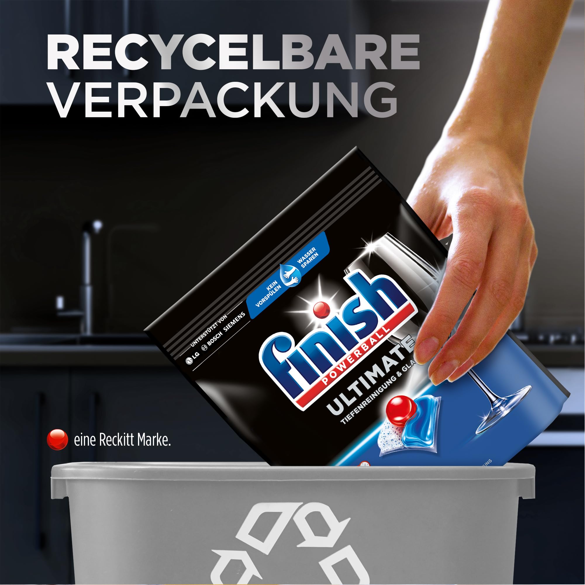 Finish Ultimate Fresh Spülmaschinentabs - Geschirrspültabs für ultimative Reinigung, Fettlösekraft und Glanz - Sparpack mit 352 Tabs (4 x 88 Tabs)