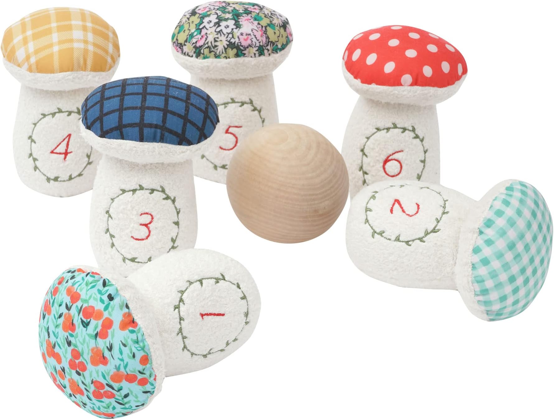 Manhattan Toy345190 Decorative 8-Piece Soft Toadstool Junior Bowling Set for Kids 3 Years and Up, Multicolour