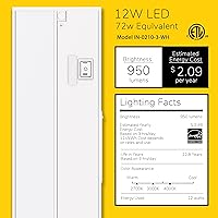 Vista 2 de Luz LED GetInLight, regulable, con certificación ETL, para debajo de los armarios, con 3 niveles de color: blanco cálido 2,700 K, blanco suave 3,000