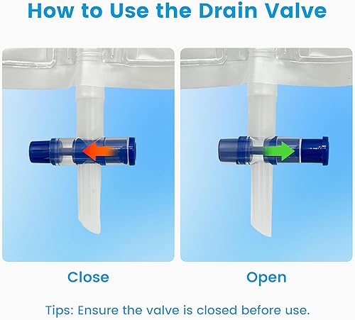 Miniatura 5 de Paquete de 6 bolsas para catéter, bolsa de drenaje urinario fácil de tocar, 2 correas elásticas ajustables, 32 onzas con 3 tubos de 18 pulgadas,