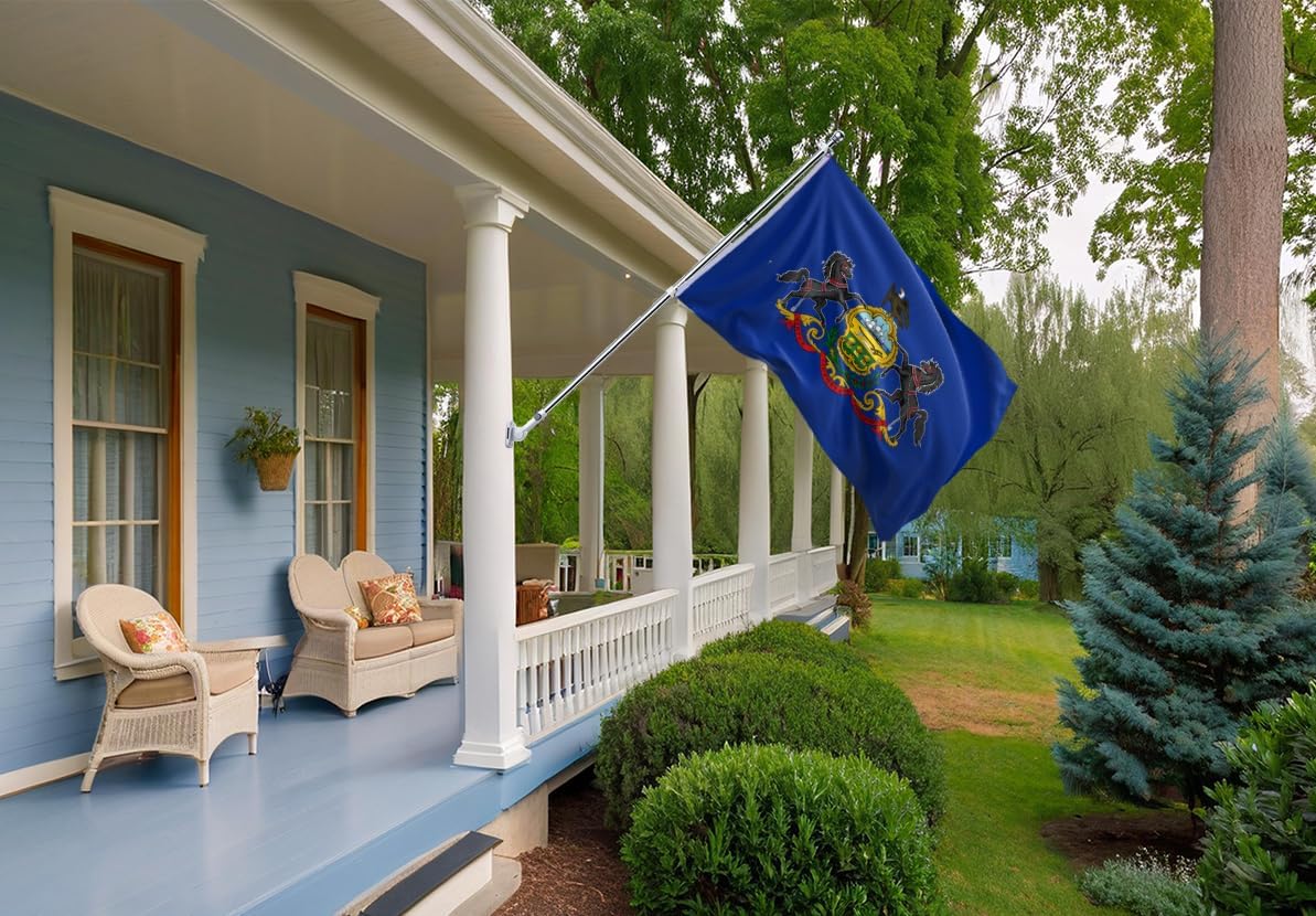 Double Sided Pennsylvania State Flag 4x6FT PA State Flag Bright Colors Fade Proof Polyester with 2 Brass Grommets Indoor Outdoor
