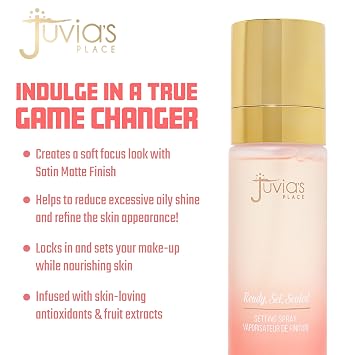 Juvia's Place Ready, Set, Sealed Setting Spray, 95ML - Infused w/Skin-Loving Antioxidants & Fruit Extracts, Satin Matte Finish Makeup Setting Spray, Shine Reducing & Hydrating Finishing Spray Makeup