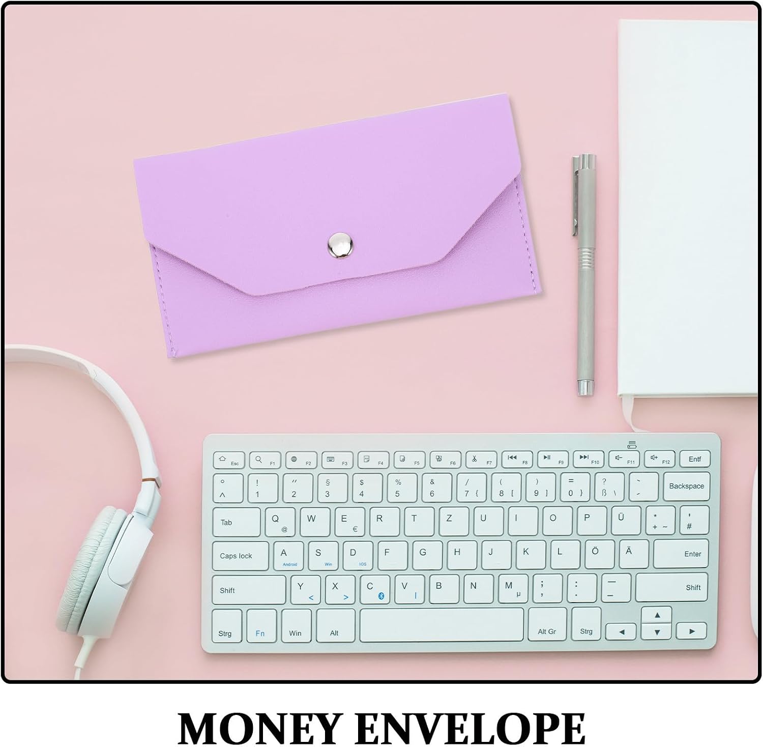 3 Pack Purple PU Long Change Purse for Women Travel Office image 3
