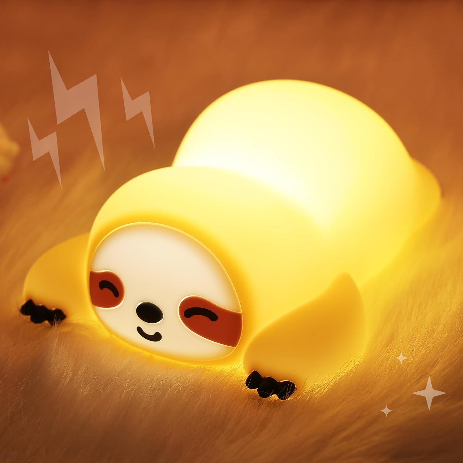 Sloth Night Light, Cute Squishy Lamp for Bedroom, Silicone Animal Dimmable & Timer Rechargeable Nightlight for Girls Boys Kids, Home Decor Christmas Birthday White Elephant Gifts