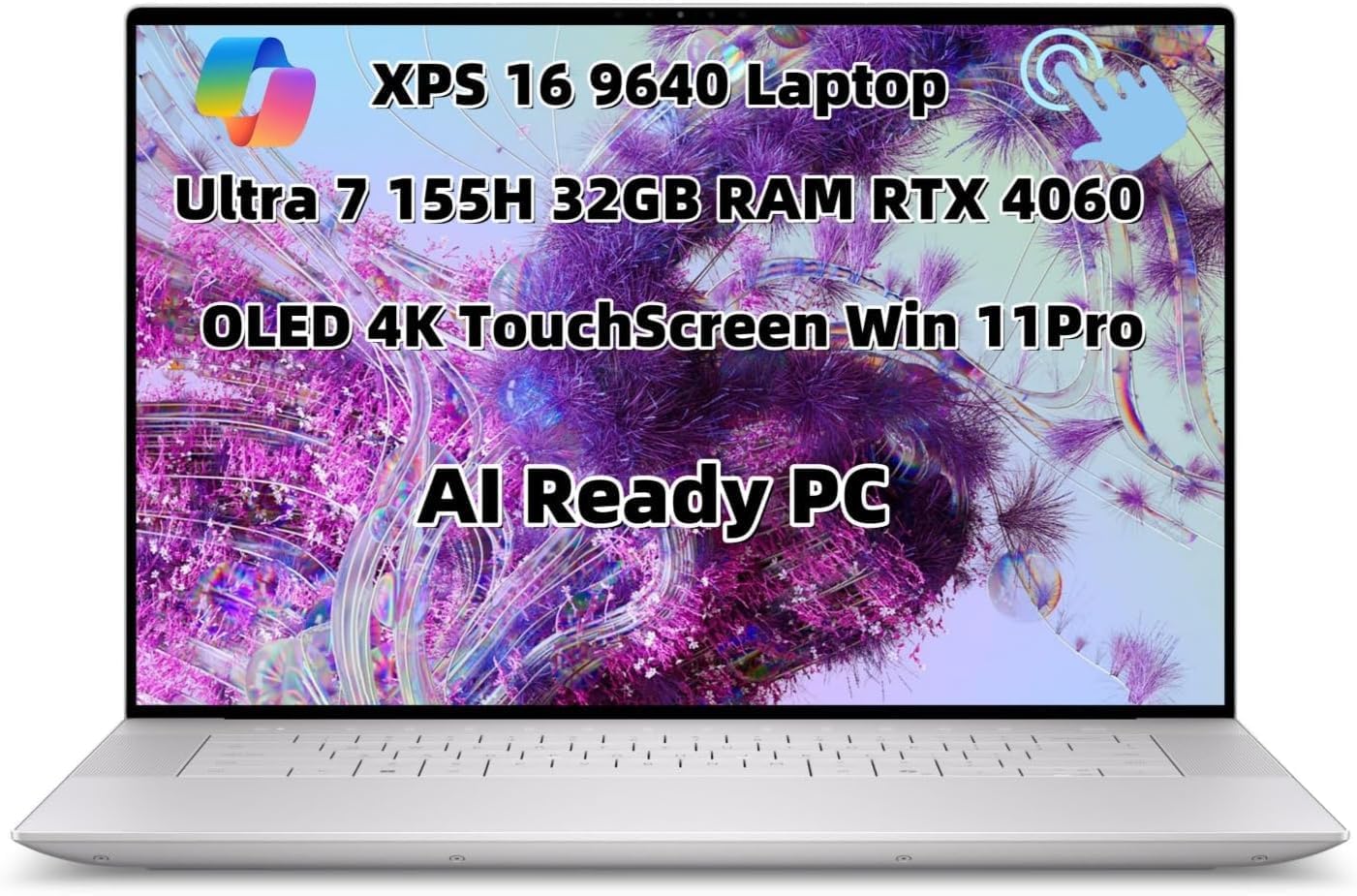 New XPS 16 9640 Powerful AI Laptop 16.3 inch OLED 4K Touch Screen 16 Cores Ultra 7 155H 32GB RAM 2TB SSD Geforce RTX 4060 Graphics Webcam Backlit Fingerprint WiFi 7 Thunderbolt 4 Win 11 Pro Platinum