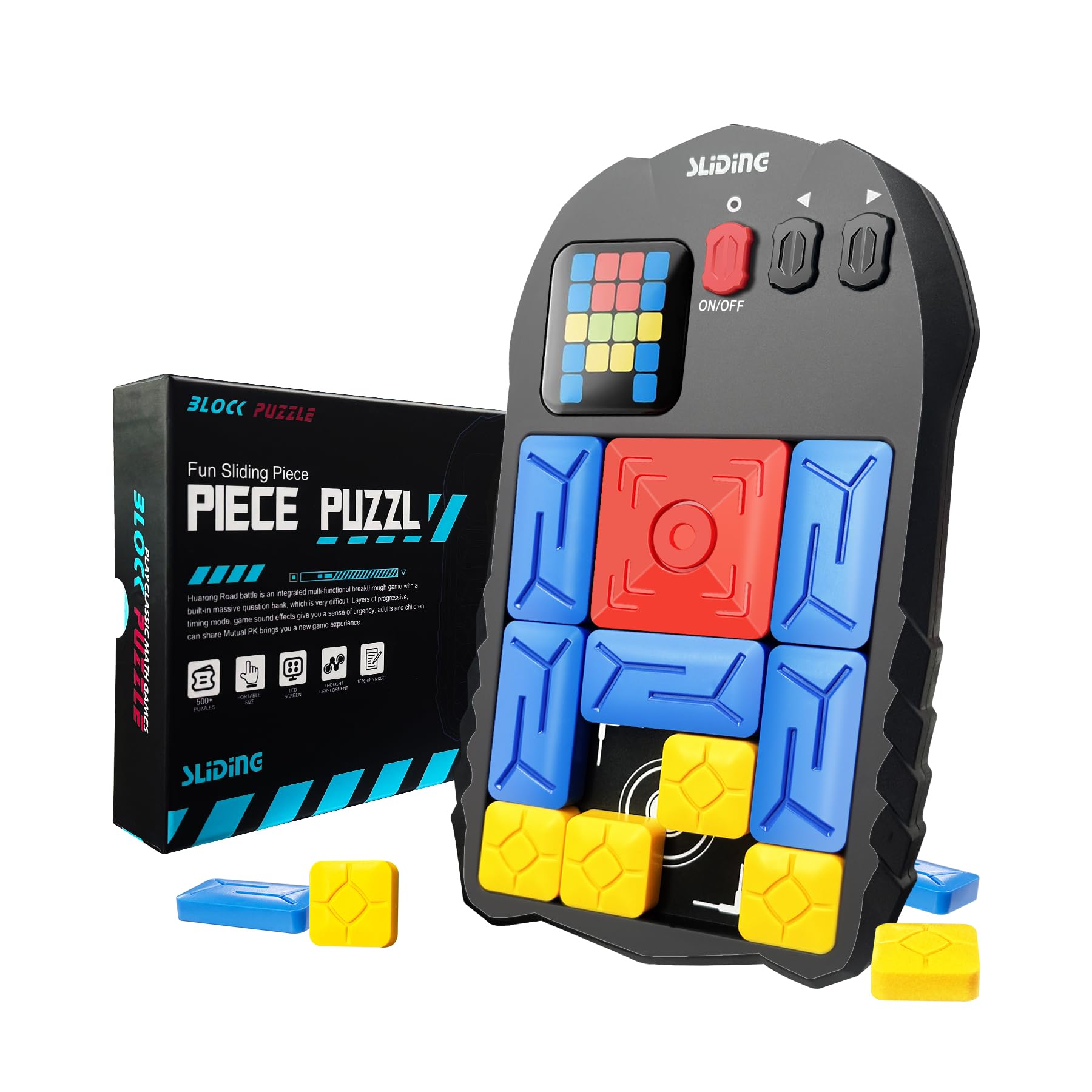 Super Slide Puzzle Game, Puzzle Games - with Over 500 Levels Unlock The Super Slide Electronic Sliding Puzzle Brain Game Toy Brain Teaser Puzzle Fun Suitable for All Ages