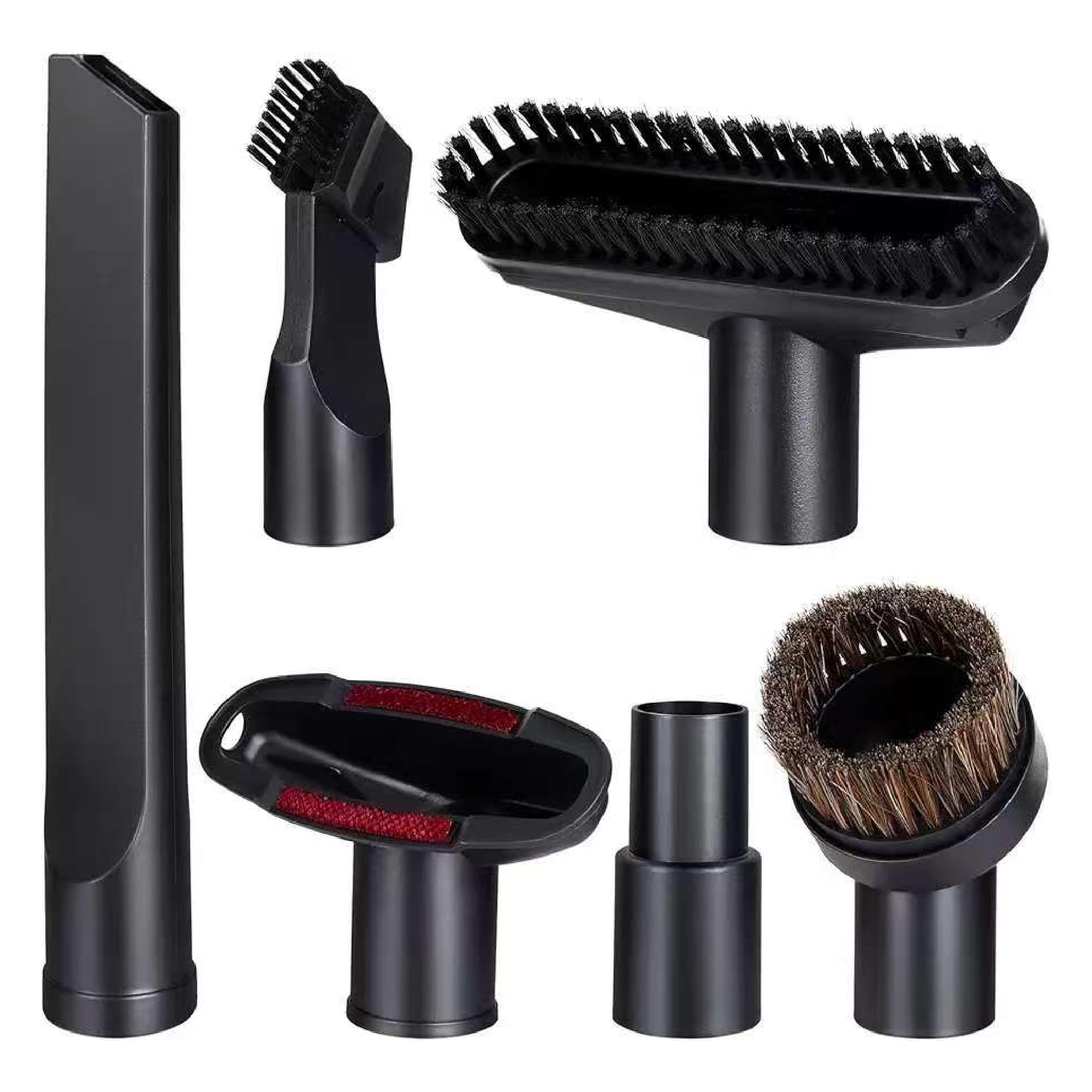 GilesEdward Vacuum Accessory Kit for Henry & Hetty – 6 pc Set with Horsehair Dusting Brush, PP Pet‑Hair Brush, Crevice/Flat Nozzle, 2‑in‑1 Tool & 35 mm‑to‑32 mm Adapter