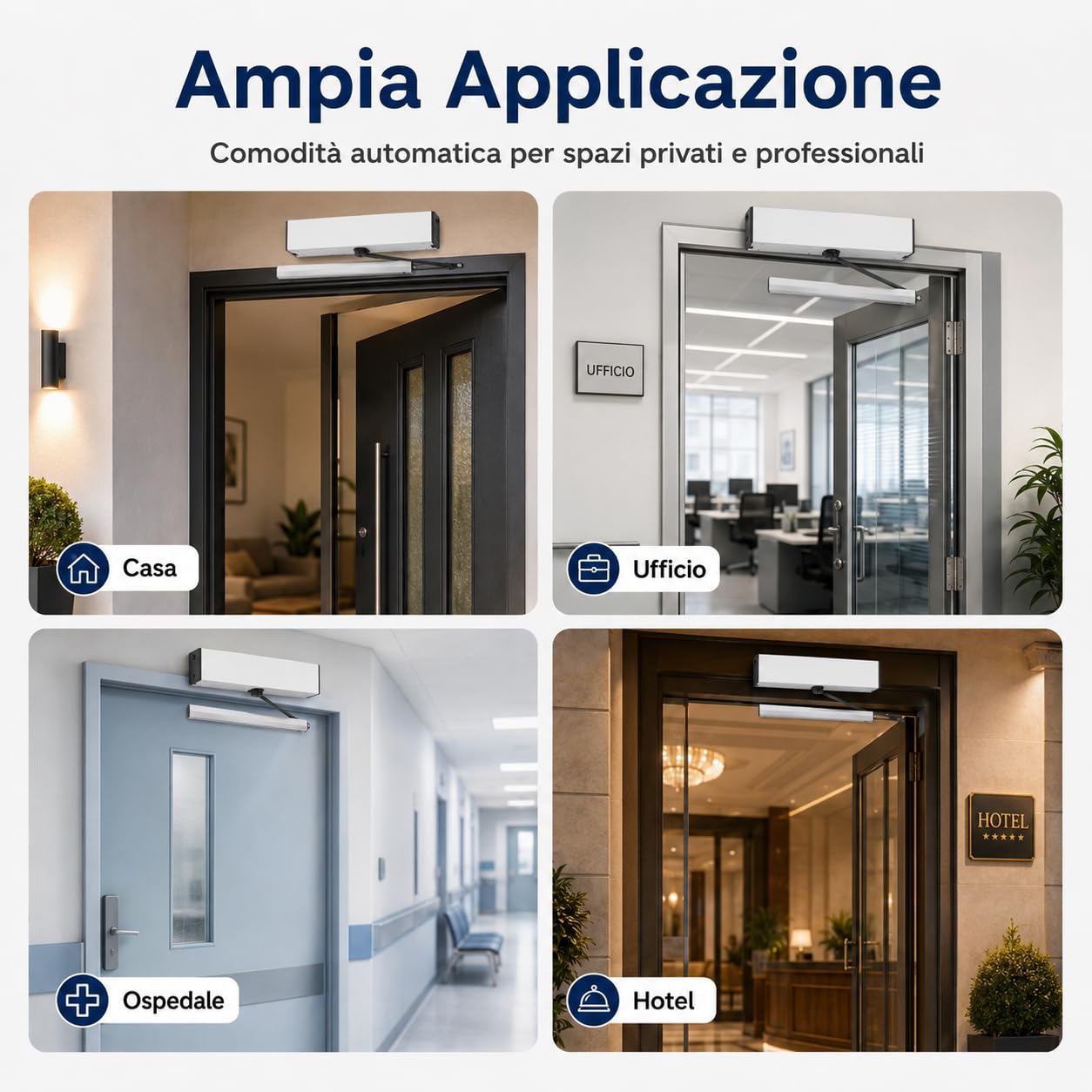 Ferme-porte électrique automatique avec 2 télécommandes pour portes en bois, métal ou cadre, portes en verre ouvertes ou à double ouverture