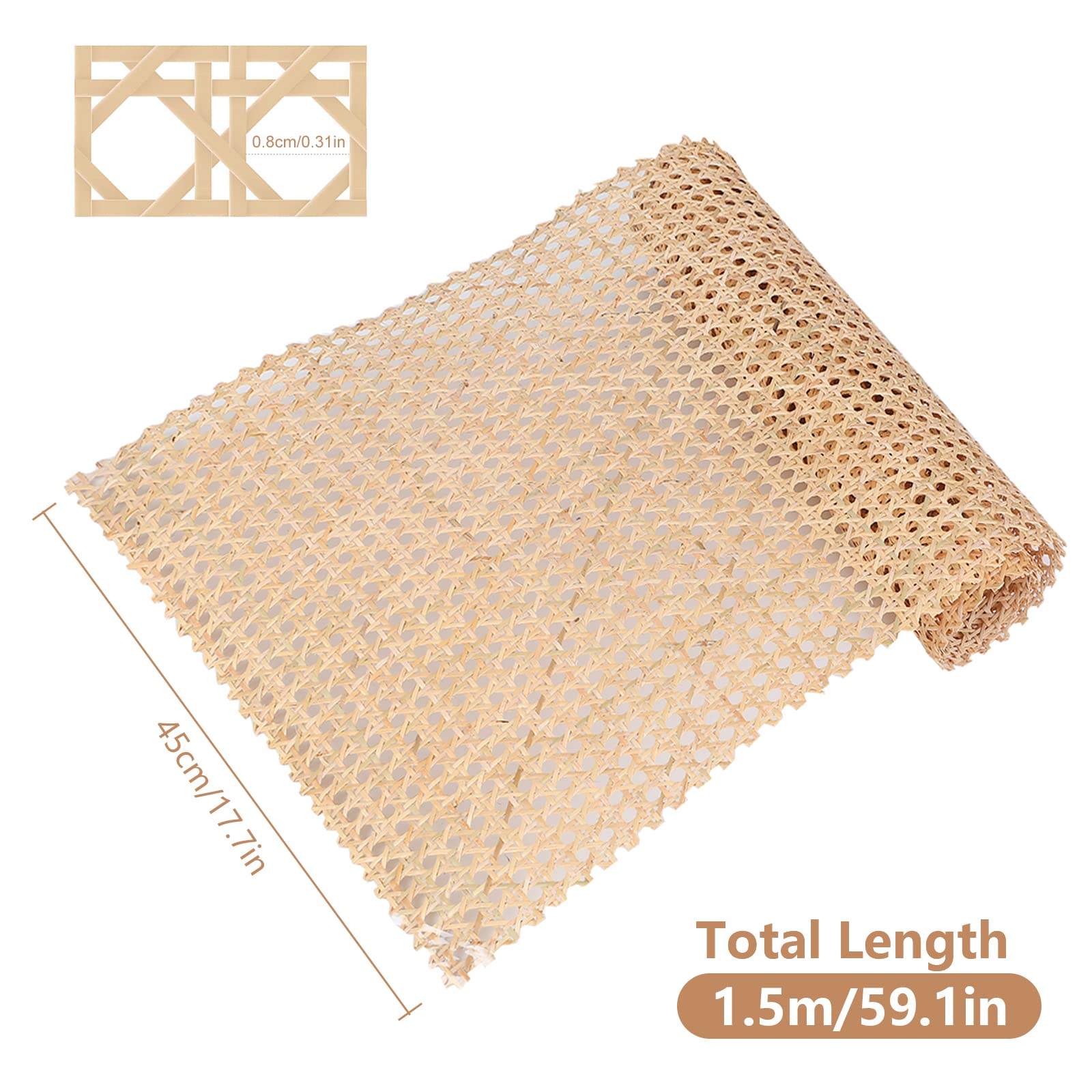 Vienna, intreccio di vimini, larghezza in rattan, impermeabile, in plastica a nido d'ape intrecciato, per progetti fai da te (1,5 m x 45 cm)