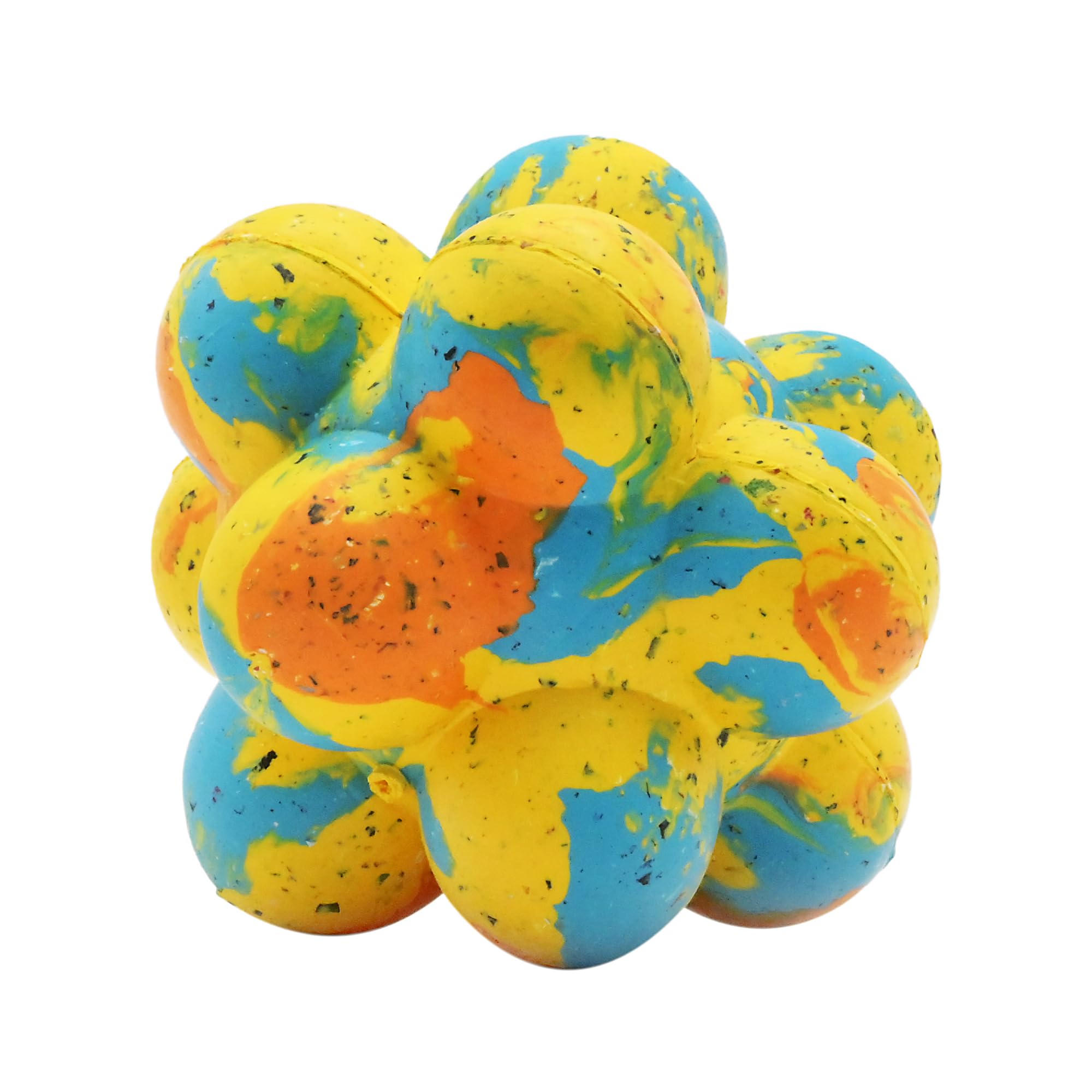 Arlee Home Fashions Max Fusion Pop It Cluster Ball Dog Toy, Durable Natural Rubber Made with Nike Grind, Erratic Bounce Fetch & Chew Toy for Medium Breeds (15-35 lbs)
