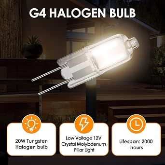 G4 Halogen Light Bulbs 20W, 10 Pcs 2 Pin Lava Lamp Bulb [Energy Class G]