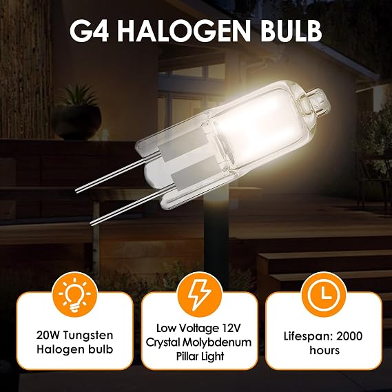 G4 Halogen Light Bulbs 20W, 10 Pcs 2 Pin Lava Lamp Bulb [Energy Class G]