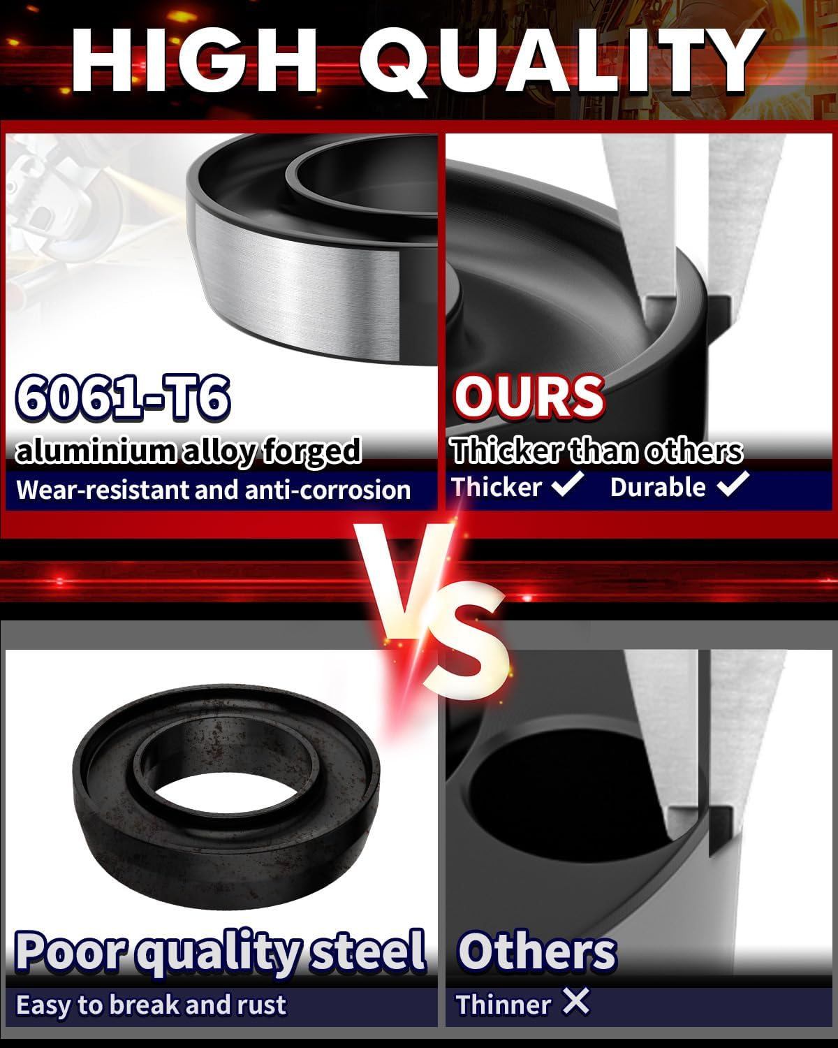 FLYCLE 2" Front Leveling Kit for 1999-2006 Silverado 1500 Sierra 1500 (2WD Only), 2 inch Leveling Lift Kits Spring Strut Spacers Compatible with Silverado 1500 Sierra 1500 2WD