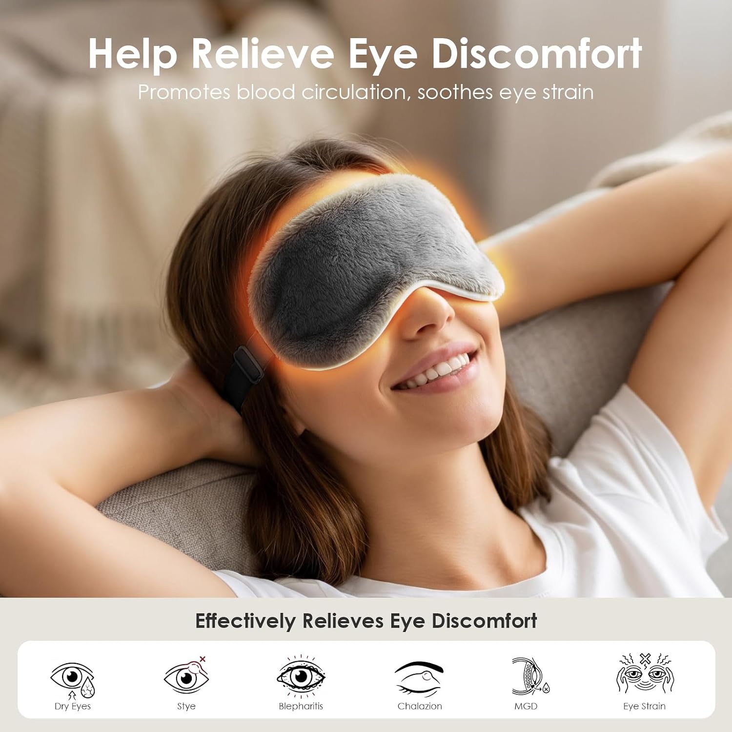 MORLIDEN Heated Eye Mask for Dry Eyes & Stye - Microwavable Warm Compress image 2