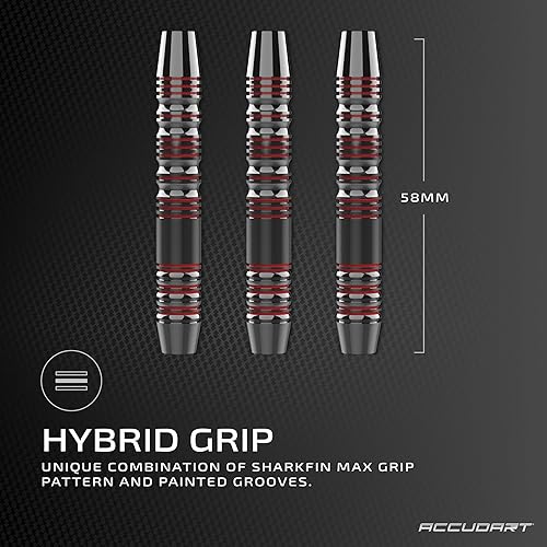 Miniatura 5 de Accudart Juego de dardos de punta suave 3.0 - Barril de acero con acabado de bronce - Agarre híbrido - Ejes de policarbonato - Vuelos de forma